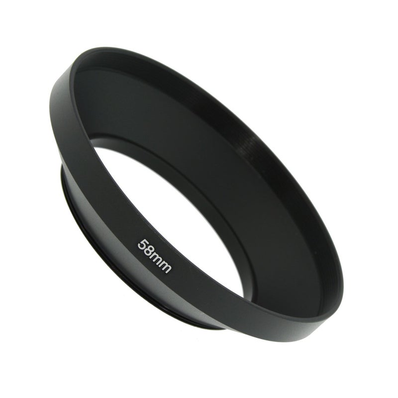 SIOTI 58mm Lens Hood, Oxidation Matte Anti Reflective Treatment, Aluminum Alloy, with 1 * 72mm Lens Cap, Compatible with Sony/Canon/Nikon/Fuji etc >16mm Camera Lens - Image 2